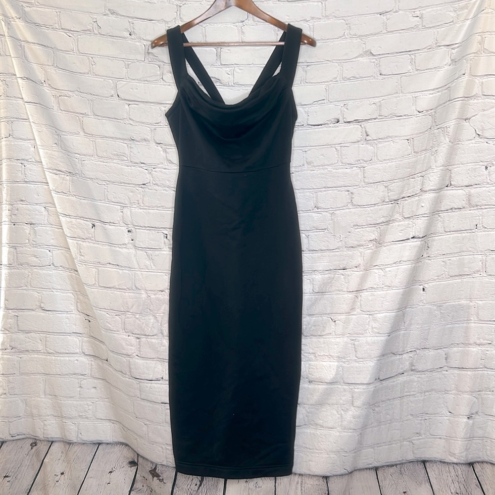 Making The Cut Black Midi Bodycon Dress Size Medium Brand New W/Tags